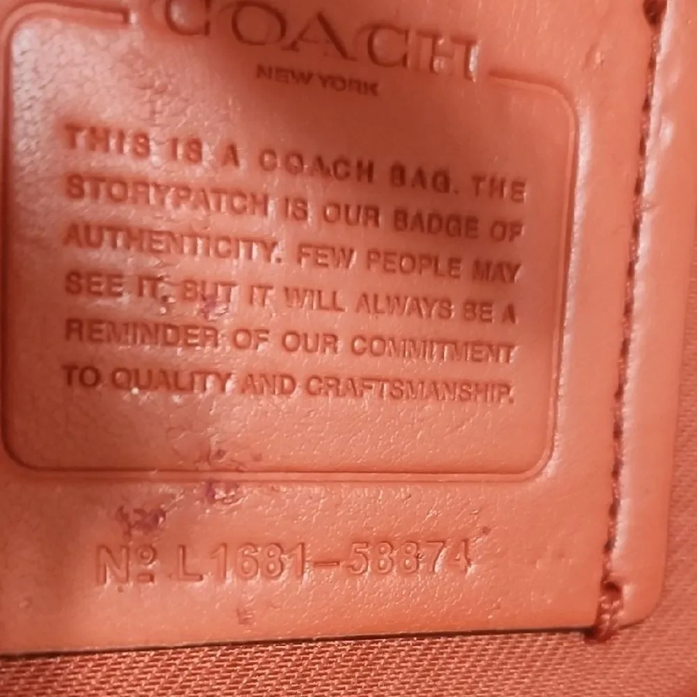 Coach tote coral